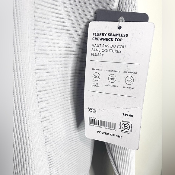 NWT Athleta Flurry Seamless Crewneck Top Gray Size XL - Picture 4 of 5